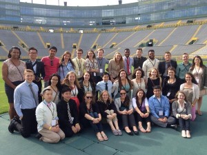 While gaining exposure to examples of leadership across the state, the students had some downtime and the chance to tour Lambeau Field in Green Bay. Photo Courtesy of Kate Bradley. 