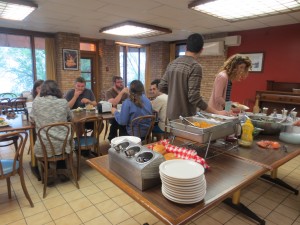 French House residents gather for lunch.