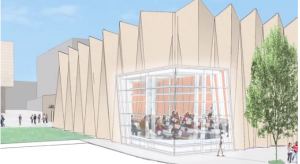 Sketch by of plans for new Hamel Recital Hall 