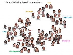 Results from the Next System algorithm categorize data from participants that reveals how humans may perceive similarities and differences in emotions.  